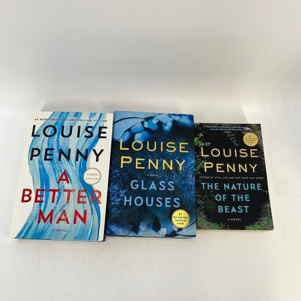 Louise Penny Book Lot A Better Man Signed Glass Houses The Nature of the Beast